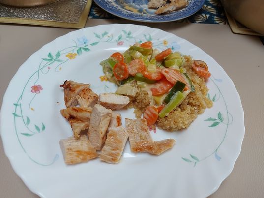 Quinoa poulet avec légumes à la crème