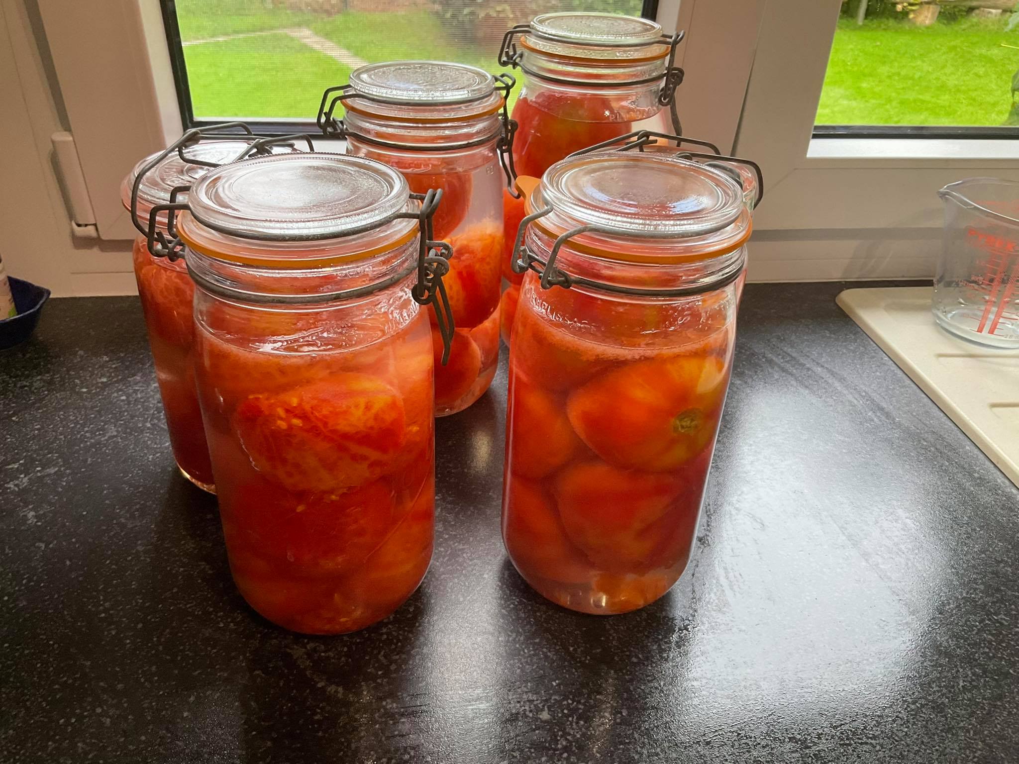 Bocaux de tomates au naturel