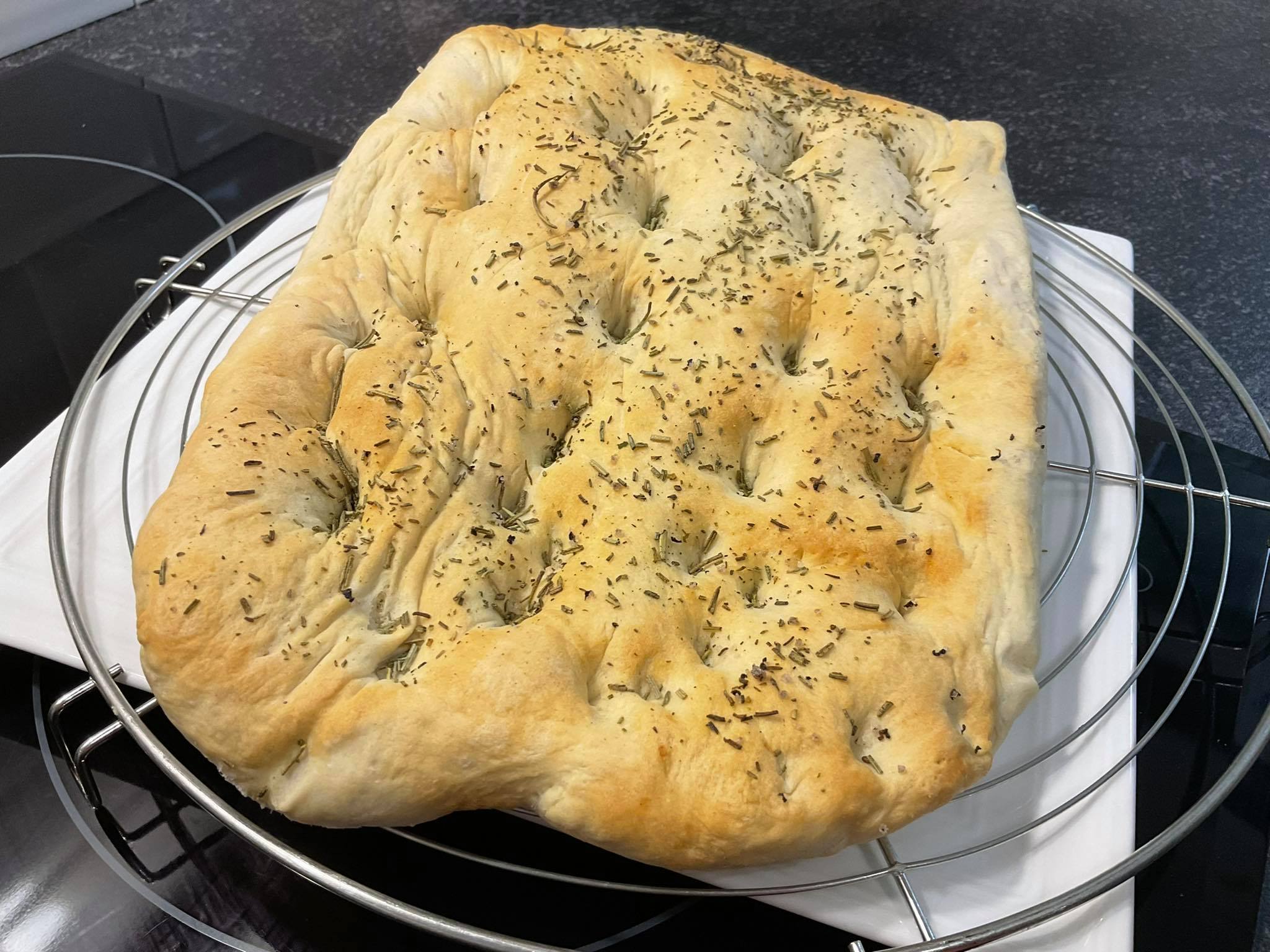 Focaccia au sel de mer au grill Ninja